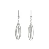 Sterling Silver Small Oval Orbit Earrings