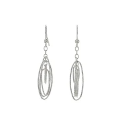 Sterling Silver Small Oval Orbit Earrings