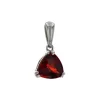Sterling Silver Trilliant Garnet Pendant