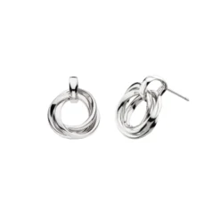 Sterling Silver Trilogy Circle Earrings
