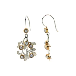 Sterling Silver White Pearl Dangle Earrings