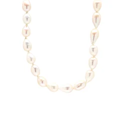 Sterling Silver White Rice Pearl Necklace