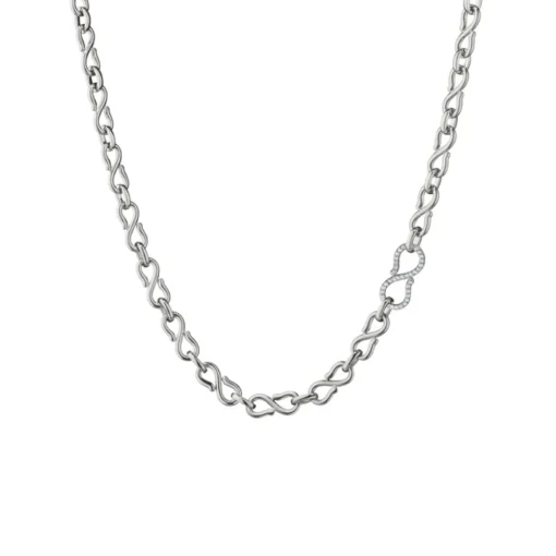 Sterling Silver White Sapphire Infinity Necklace