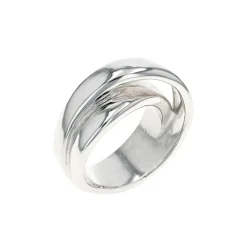 Sterling Silver Wide Crossover Ring