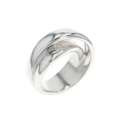 Sterling Silver Wide Crossover Ring