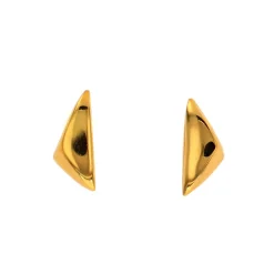 Sterling Silver Yellow Gold Plated Triangle Studs