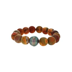 Tahitian Pearl and Picasso Jasper Bracelet