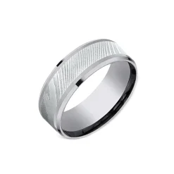 Tantalum and Damascus Wedding Band
