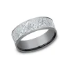 Tantalum and 14K White Gold Faux Meteorite Wedding Band