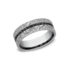 Tantalum Black Diamond Meteorite Wedding Band