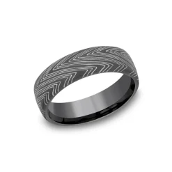 Tantalum Herringbone Wedding Band