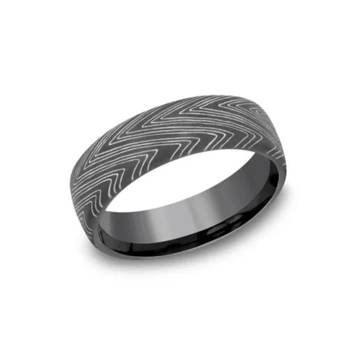 Tantalum Herringbone Wedding Band