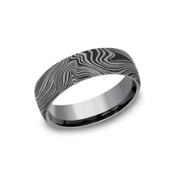 Tantalum Marble Wedding Band