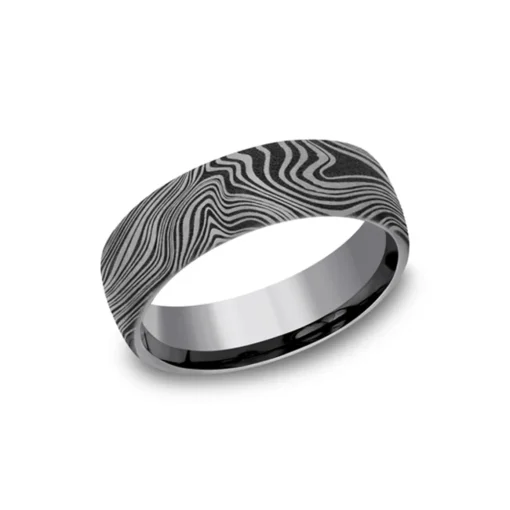 Tantalum Marble Wedding Band