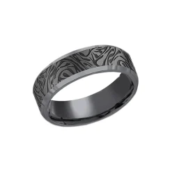 Tantalum Swirl Pattern Wedding Band