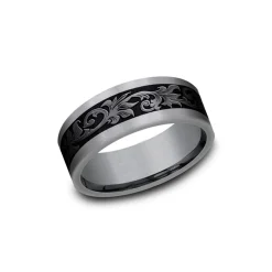 Tantalum Vintage Script Wedding Band