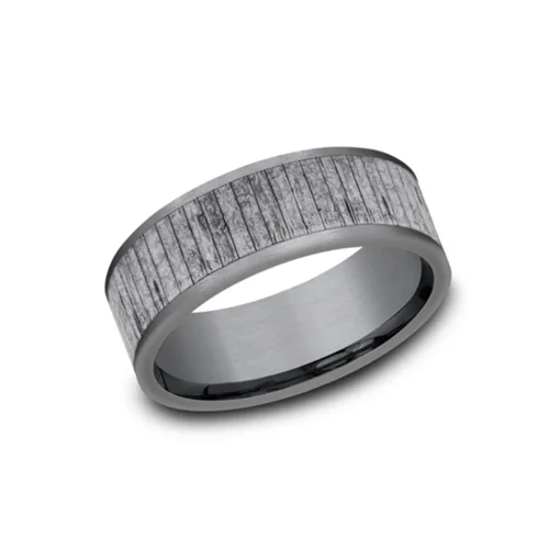 Tantalum Wood Split Wedding Band