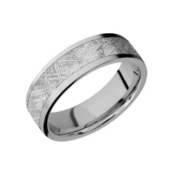 Titanium and Meteorite 7mm wedding band