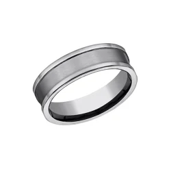 Tungsten and Satin Center Wedding Band