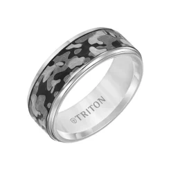 Tungsten Camo Patterned Wedding Band