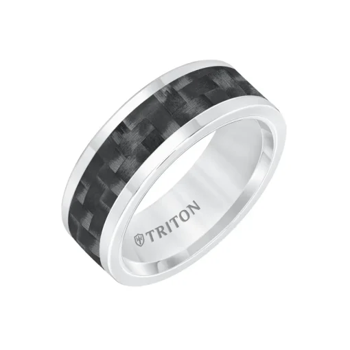 Tungsten Carbide and Carbon Fiber Wedding Band