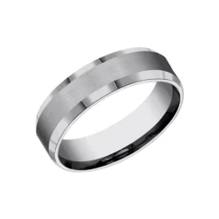 Tungsten Carbide 6mm Beveled Weddding Band