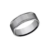 Tungsten Comfort Fit Satin Center Wedding Band