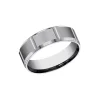 Tungsten Satin Center Wedding Band