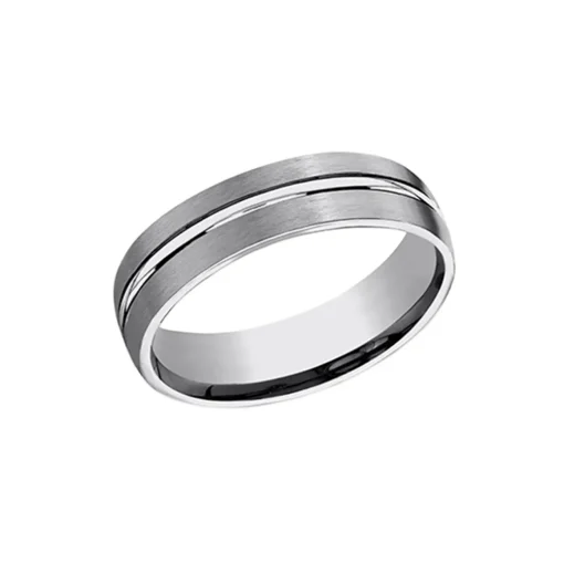 Tungsten Stripe Wedding Band