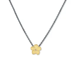 Two-Tone Buttercup Diamond Pendant with Chain
