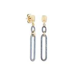 Two-Tone Chill-Link Dangle Earrings