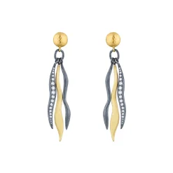 Two-Tone Diamond Keller Dangle Earrings