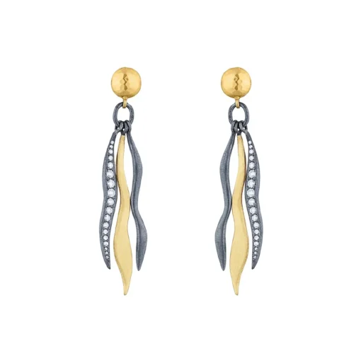 Two-Tone Diamond Keller Dangle Earrings