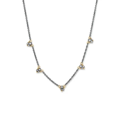 Two-Tone Dylan Diamond Station Necklace