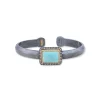 Two-Tone Kingman Turquoise and Cognac Diamond Bracelet
