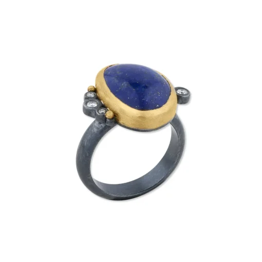 Two-Tone Lapis and Diamond Kami Dylan Ring