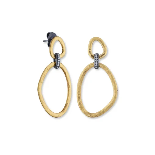 Two-Tone Reflection Diamond Dangle Earrings