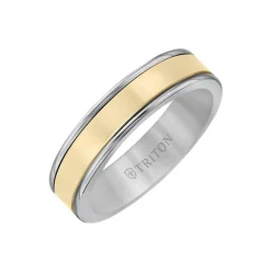 Two-Tone Tungsten Wedding Band