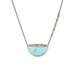 Two-Tone Turquoise and Diamond Necklace