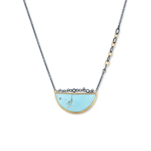 Two-Tone Turquoise and Diamond Necklace