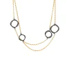 Two-Tone Wavy 3D Multi-Circle Necklace