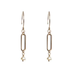 Two-Tone “Zoe” Dangle Earrings with Freshwater Pearls