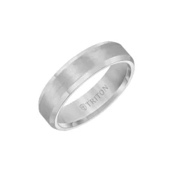 White Tungsten Carbide 6 mm Wedding Band