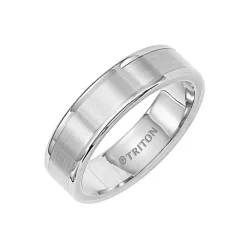White Tungsten Comfort-Fit Wedding Band