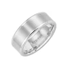 White Tungsten Polished Edge Wedding Band