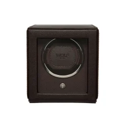 WOLF – Brown Single Cub Watch Winder with Cover