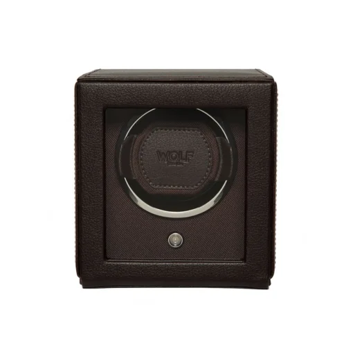 WOLF – Brown Single Cub Watch Winder with Cover
