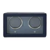WOLF – Navy Double Cub Watch Winder w/ Cover