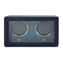 WOLF – Navy Double Cub Watch Winder w/ Cover