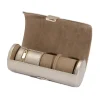WOLF – Pewter Palermo Dbl Watch Roll w/ Jewelry Pouch